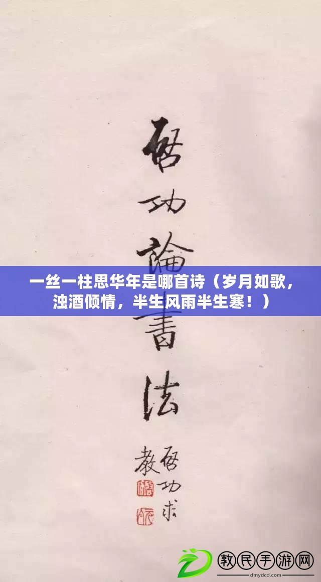 一絲一柱思華年是哪首詩（歲月如歌，濁酒傾情，半生風雨半生寒?。? title=