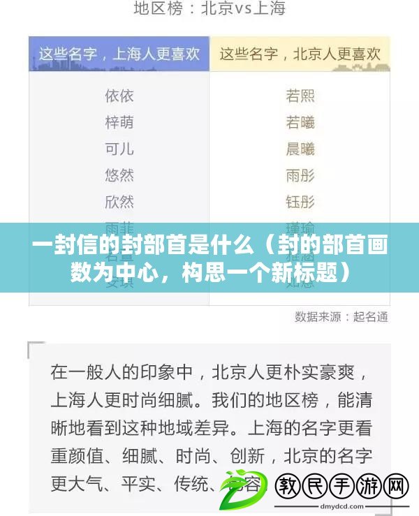 一封信的封部首是什么（封的部首畫數為中心，構思一個新標題）