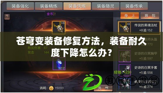 蒼穹變裝備修復方法，裝備耐久度下降怎么辦？