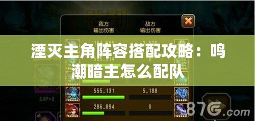湮滅主角陣容搭配攻略:鳴潮暗主怎么配隊 湮滅主角陣容搭配攻略:鳴潮暗主怎么配隊