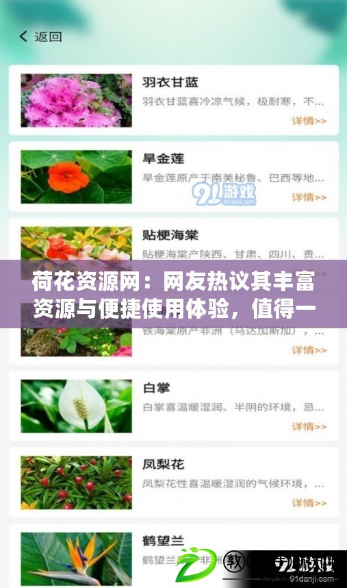 荷花資源網：網友熱議其豐富資源與便捷使用體驗，值得一試！