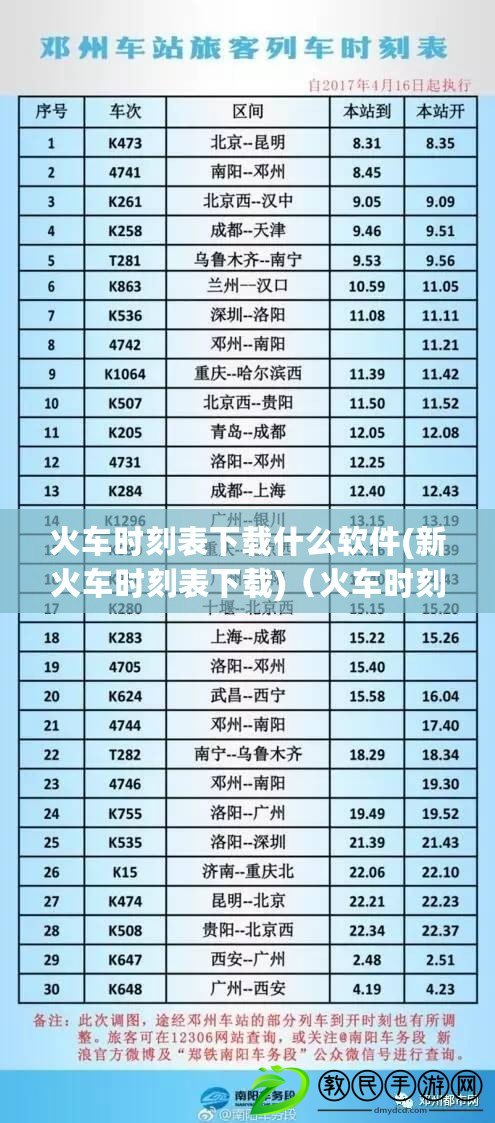 火車時刻表下載什么軟件(新火車時刻表下載)（火車時刻表下載什么軟件好）