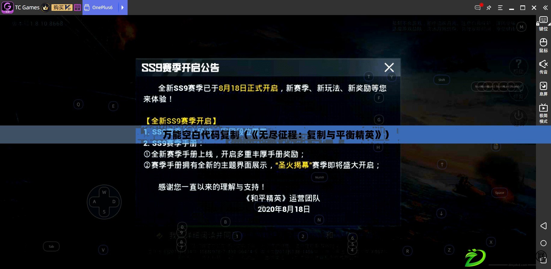 萬能空白代碼復制（《無盡征程：復制與平衡精英》）