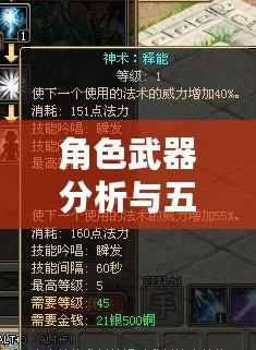 角色武器分析與五種品質玩法