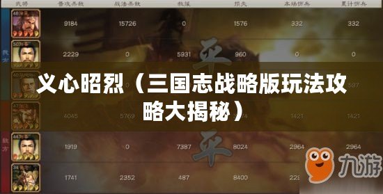 義心昭烈（三國志戰略版玩法攻略大揭秘）