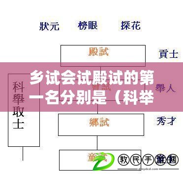 鄉試會試殿試的第一名分別是（科舉考試等級示意圖：四階升降，晉級路途曲折）
