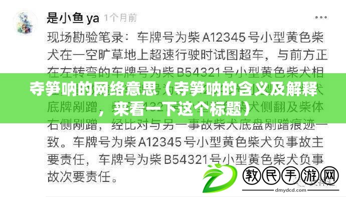 奪筍吶的網絡意思（奪筍吶的含義及解釋，來看一下這個標題）
