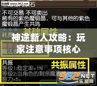神途新人攻略：玩家注意事項核心要點