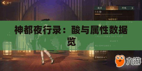 神都夜行錄:酸與屬性數據覽 神都夜行錄:酸與屬性數據覽
