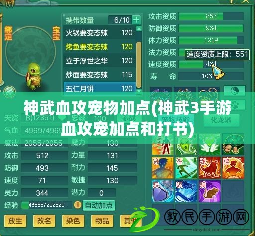 神武血攻寵物加點(神武3手游血攻寵加點和打書)