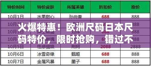 火爆特惠！歐洲尺碼日本尺碼特價，限時搶購，錯過不再！