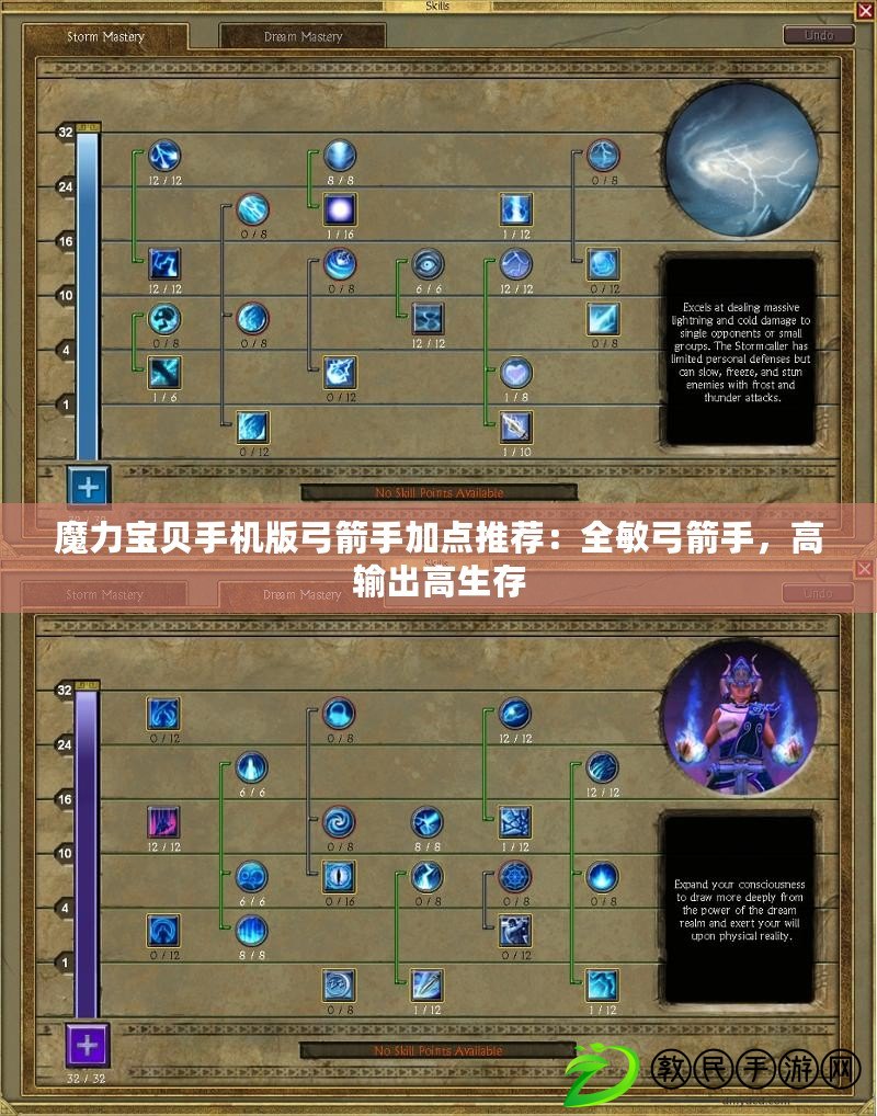 魔力寶貝手機版弓箭手加點推薦：全敏弓箭手，高輸出高生存