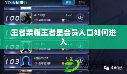 王者榮耀王者星會員入口如何進入 王者榮耀王者星會員入口如何進入