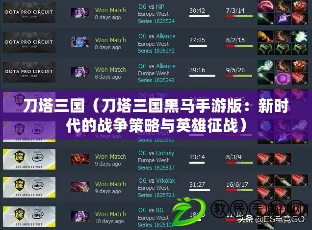 刀塔三國（刀塔三國黑馬手游版：新時代的戰爭策略與英雄征戰）