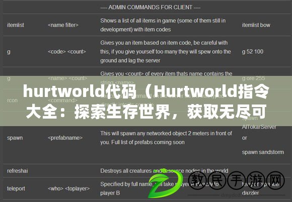 hurtworld代碼（Hurtworld指令大全：探索生存世界，獲取無盡可能?。? title=