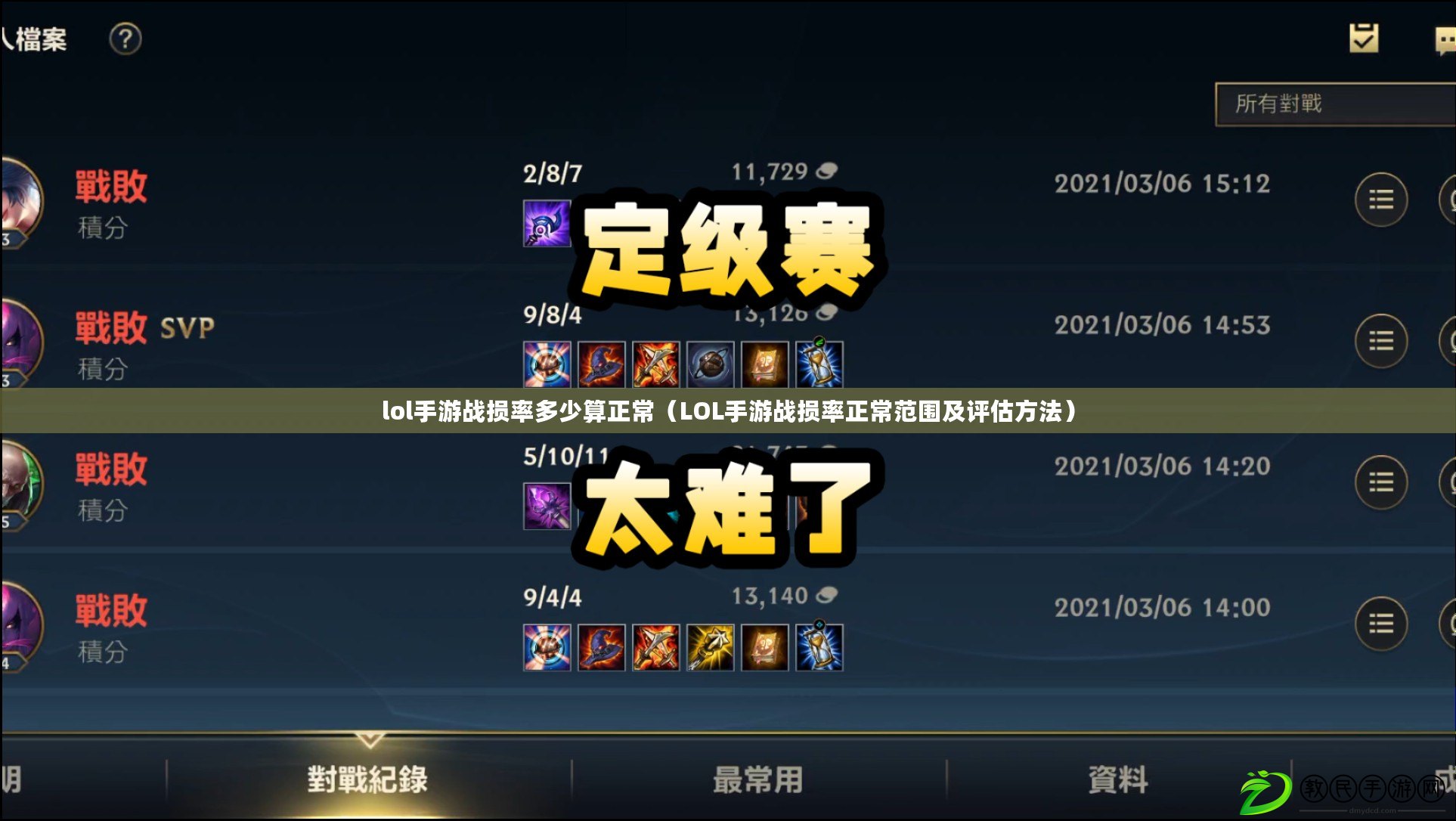 lol手游戰損率多少算正常(LOL手游戰損率正常范圍及評估方法) lol手游戰損率多少算正常(LOL手游戰損率正常范圍及評估方法)