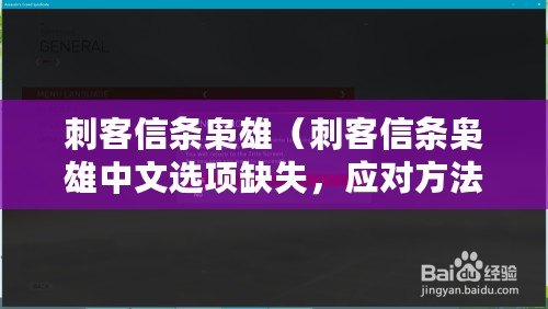 刺客信條梟雄（刺客信條梟雄中文選項缺失，應對方法一覽）