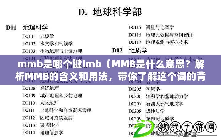 mmb是哪個鍵lmb（MMB是什么意思？解析MMB的含義和用法，帶你了解這個詞的背后故事?。? title=