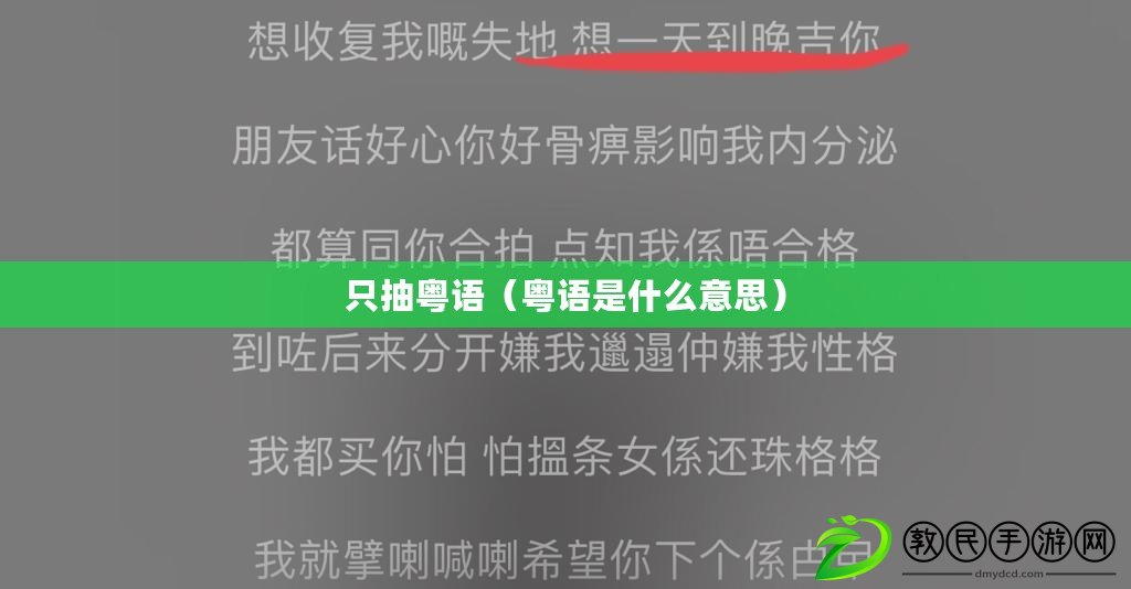 只抽粵語（粵語是什么意思）
