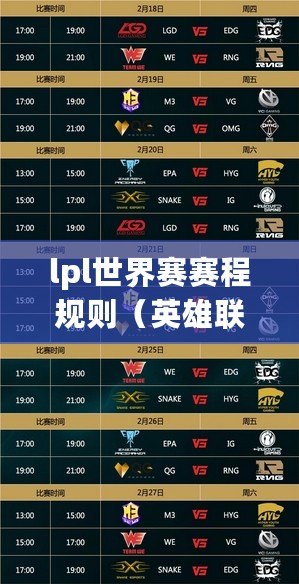 lpl世界賽賽程規則（英雄聯盟春季賽賽程表：時間、對陣及比分一覽）