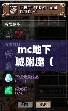 mc地下城附魔（我的世界地下城附魔匠：探索無盡的魔法之旅）
