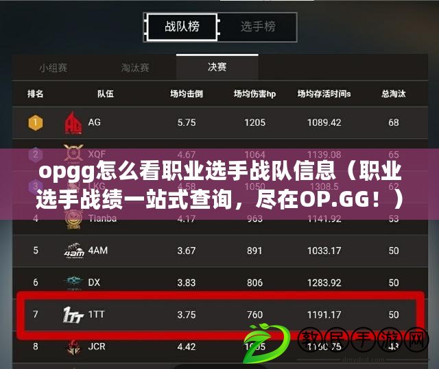 opgg怎么看職業選手戰隊信息（職業選手戰績一站式查詢，盡在OP.GG?。? title=