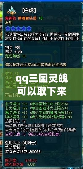 qq三國靈魄可以取下來嗎（QQ三國靈魄裝備對應及強化攻略）