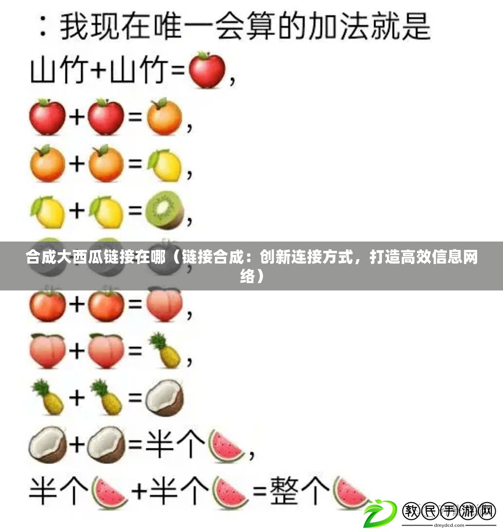 合成大西瓜鏈接在哪（鏈接合成：創新連接方式，打造高效信息網絡）