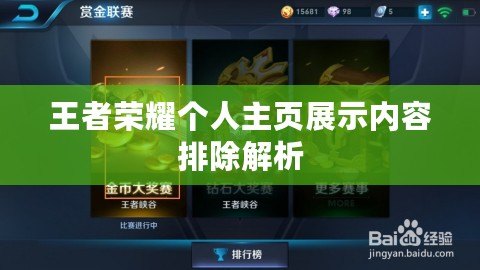王者榮耀個人主頁展示內容排除解析