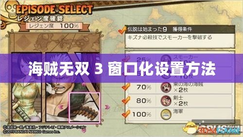 海賊無雙 3 窗口化設置方法