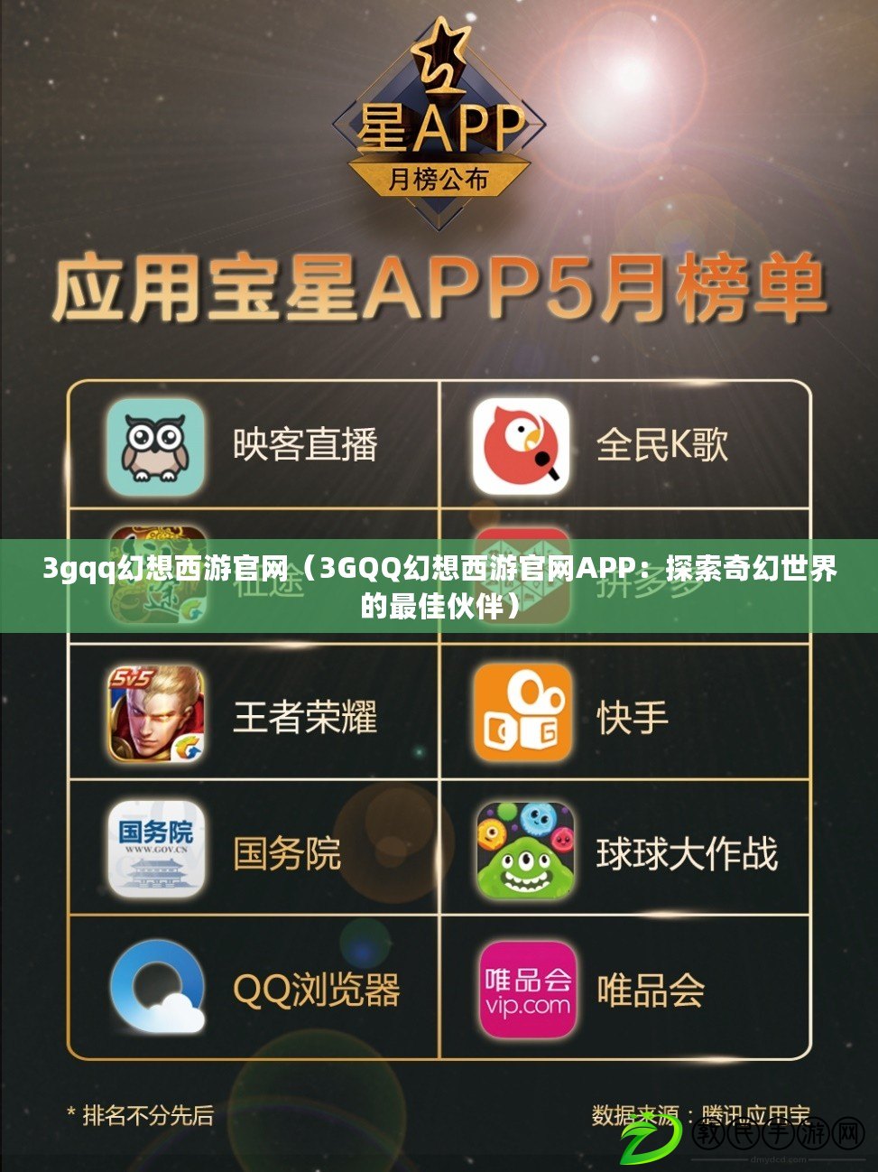 3gqq幻想西游官網（3GQQ幻想西游官網APP：探索奇幻世界的最佳伙伴）