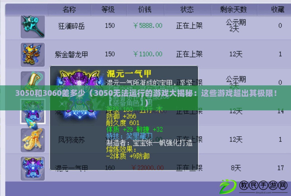 3050和3060差多少（3050無法運行的游戲大揭秘：這些游戲超出其極限?。? title=