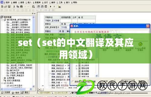 set(set的中文翻譯及其應用領域) set(set的中文翻譯及其應用領域)