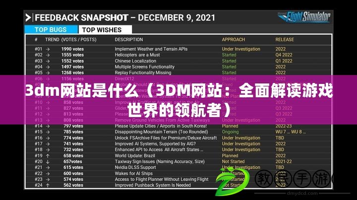 3dm網站是什么（3DM網站：全面解讀游戲世界的領航者）